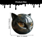 Cat Sculpture Handcrafted Marble Finish Multiple Eye Colors