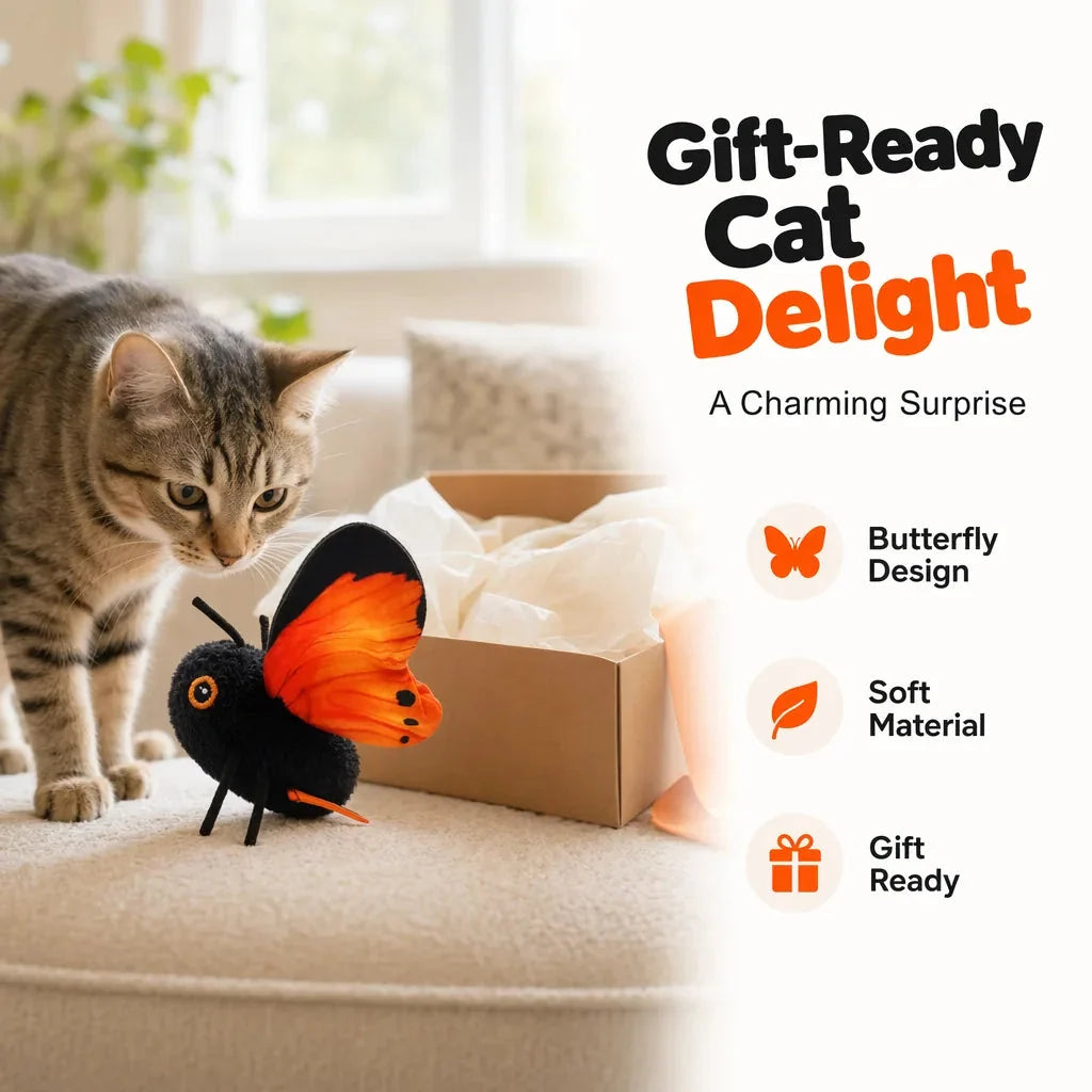 Cat Toy Motion-Activated Flapping Butterfly Soft Plush Body