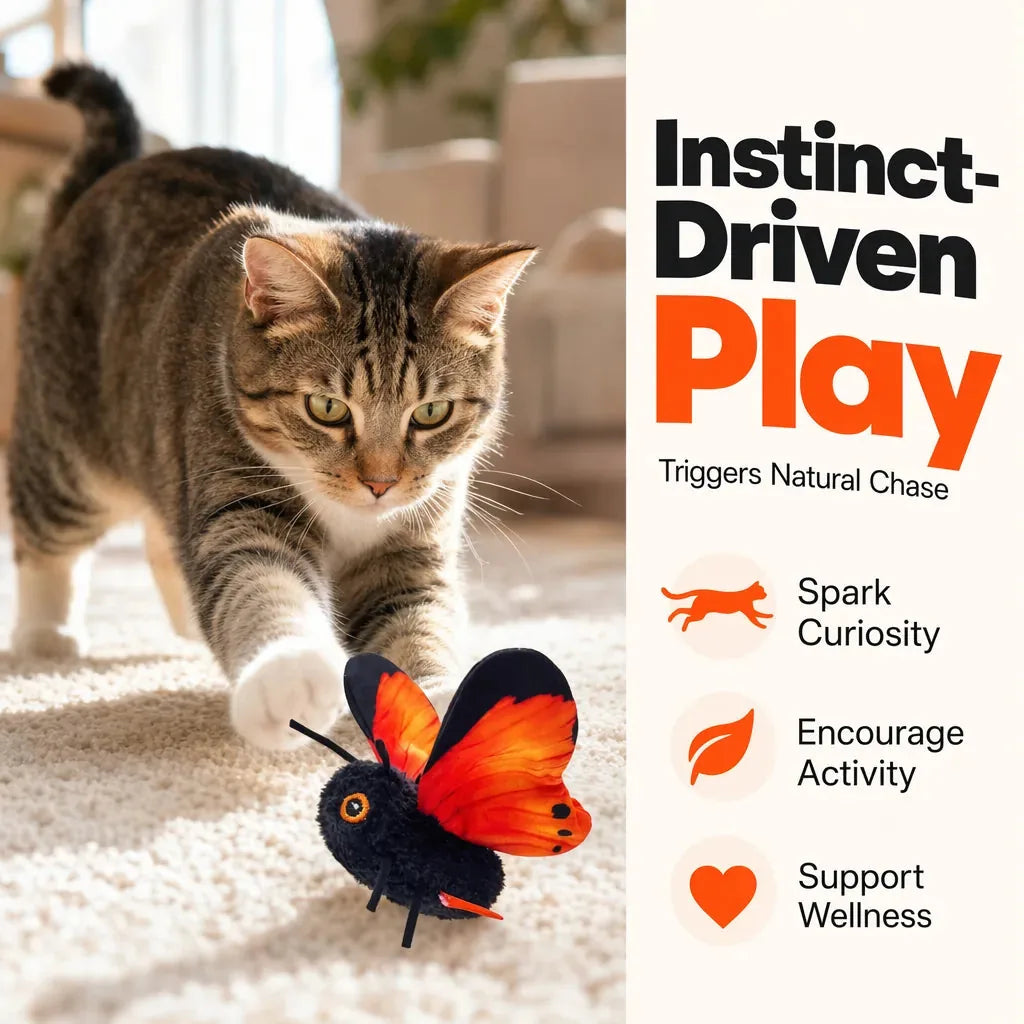 Cat Toy Motion-Activated Flapping Butterfly Soft Plush Body