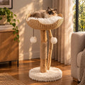 Cat Tree 32-Inch Woven Basket Natural Branches