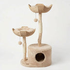 Cat Tree Natural Branches Woven Baskets & Cozy Cave