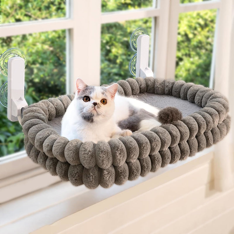 Cat Window Perch Foldable Suction Cup Washable Plush Cover
