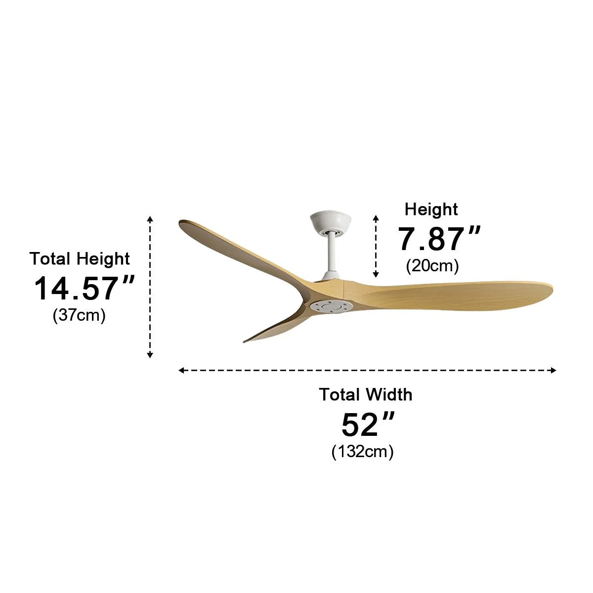 Ceiling Fan Quiet DC Motor Reversible Airflow