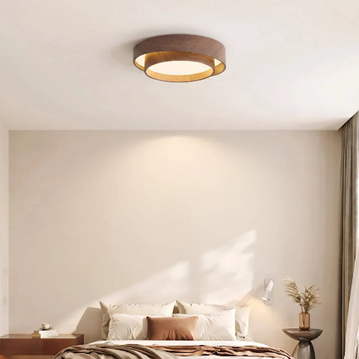 Ceiling Lamp Integrated LED Dimmable Warm Walnut