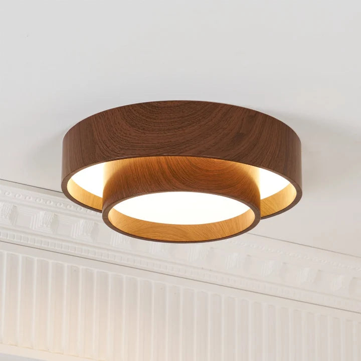 Ceiling Lamp Integrated LED Dimmable Warm Walnut