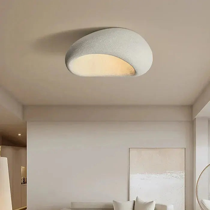 Ceiling Lamp Pebble Design Matte Stone-Look Three-Setting Warm LED
