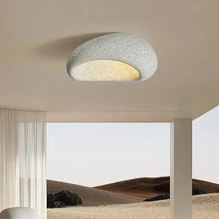 Ceiling Lamp Pebble Design Matte Stone-Look Three-Setting Warm LED