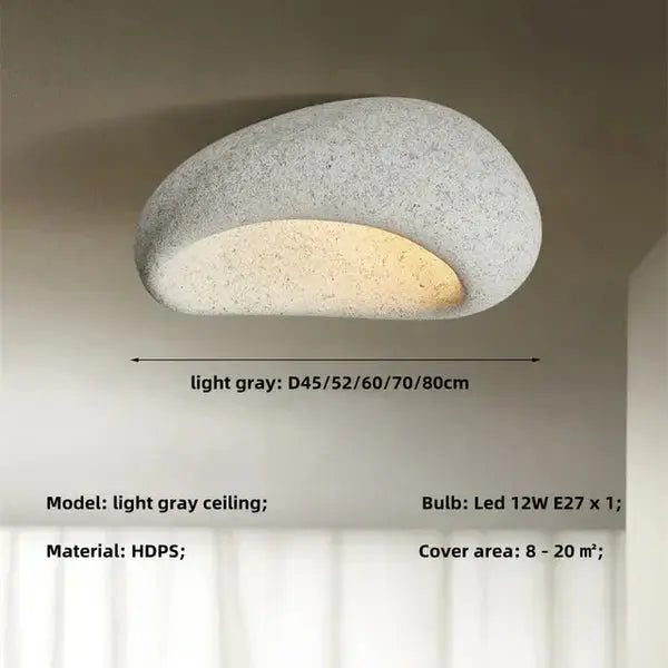 Ceiling Lamp Pebble Design Matte Stone-Look Three-Setting Warm LED