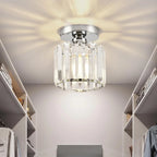 Ceiling Light Low-Profile Faceted Crystal Glass E27 Socket