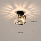 Ceiling Light Low-Profile Faceted Crystal Glass E27 Socket