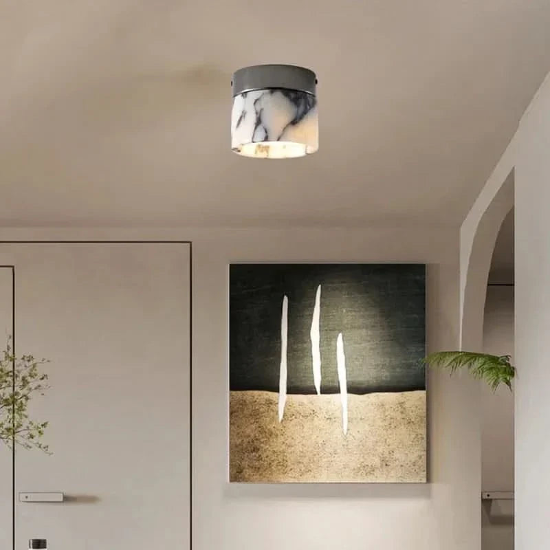 Ceiling Light Marble-Effect LED Cylinder