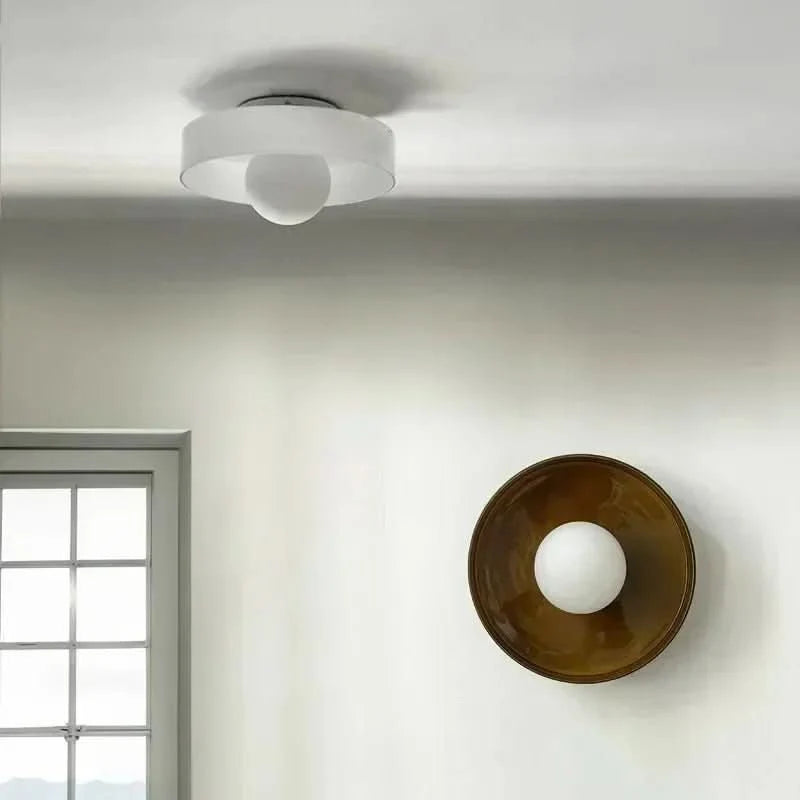 Ceiling Light Transparent Glass LED-Compatible Diffused Light
