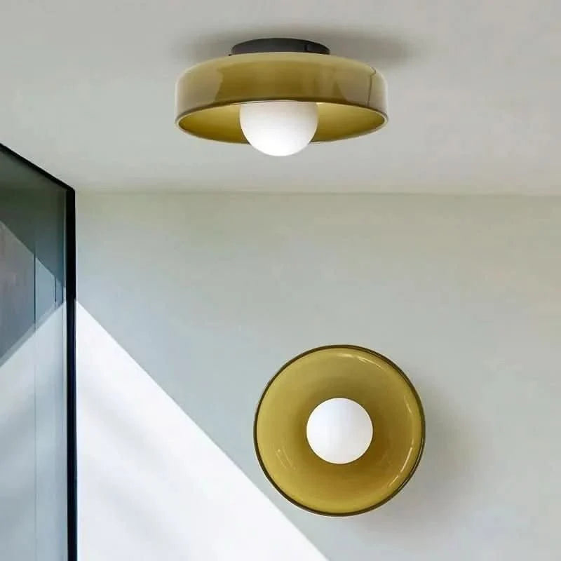 Ceiling Light Transparent Glass LED-Compatible Diffused Light