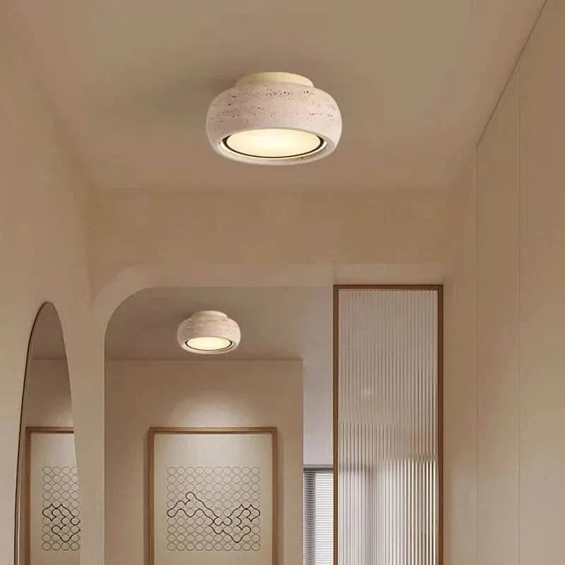 Ceiling Light Yellow Travertine Warm White LED