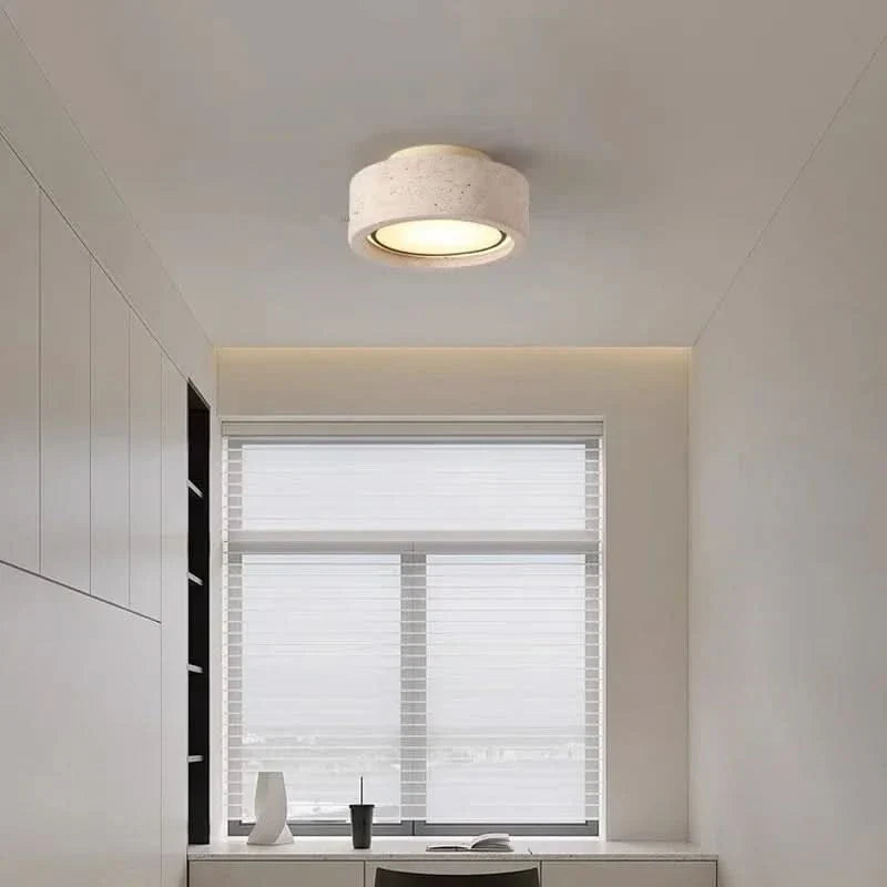Ceiling Light Yellow Travertine Warm White LED
