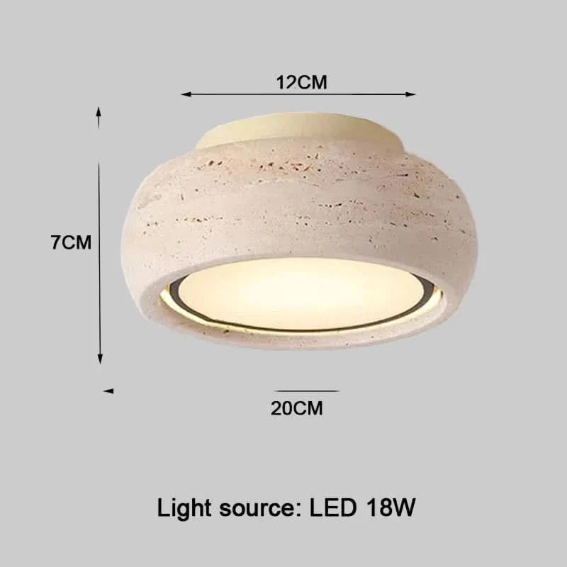 Ceiling Light Yellow Travertine Warm White LED