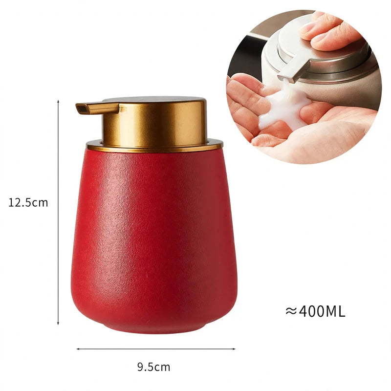Ceramic Soap Dispenser Push Pump Large Capacity