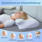 Cervical Support Pillow 2-Zone Contoured Memory Foam Washable Cover