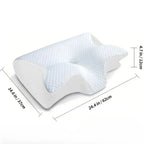 Cervical Support Pillow 2-Zone Contoured Memory Foam Washable Cover