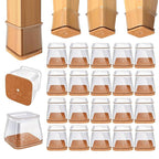 Chair Leg Protectors Square Legs Felt Base & Flexible Cap