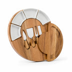 Charcuterie Board Acacia Wood Ceramic Bowls & Stainless Steel Knives