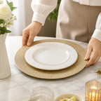 Charger Plate Textured Sunburst Metallic Lightweight & Durable