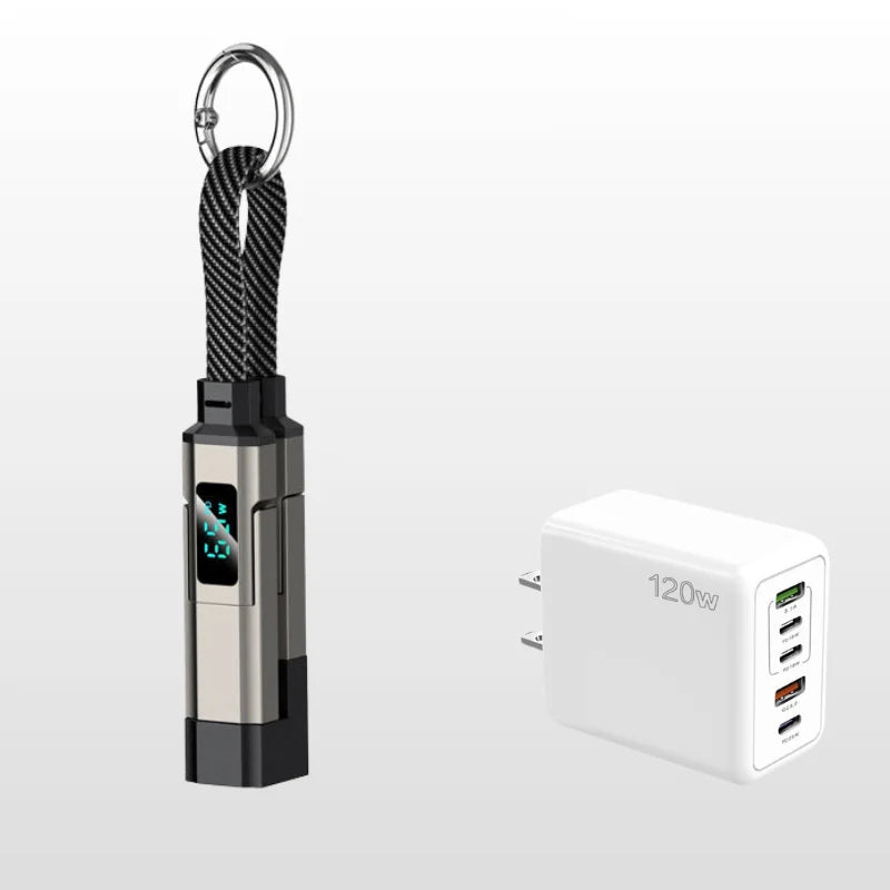 Charging Cable 4-in-1 Digital Power Display Keychain