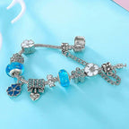 Charm Bracelet Sterling Silver Floral Adjustable