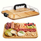 Cheese Board Reversible Wood Snap-On Acrylic Lid