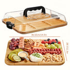 Cheese Board Reversible Wood Snap-On Acrylic Lid