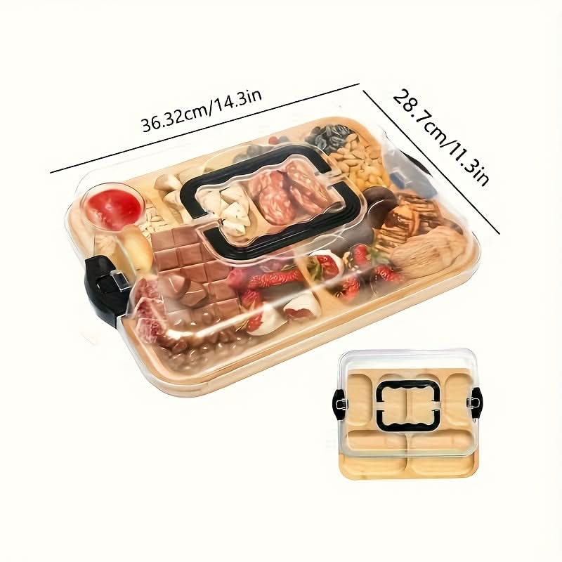 Cheese Board Reversible Wood Snap-On Acrylic Lid