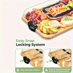 Cheese Board Reversible Wood Snap-On Acrylic Lid