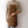 Chef Apron Front Pockets Tool Slots Cross-Back Straps