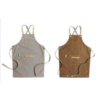 Chef Apron Front Pockets Tool Slots Cross-Back Straps