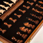 Chess Set Foldable Solid Hardwood Integrated Storage