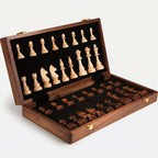 Chess Set Foldable Solid Hardwood Integrated Storage