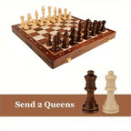 Chess Set Solid Wood Folding Board Built-In Storage