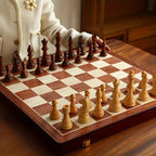 Chess Set Solid Wood Folding Board Built-In Storage