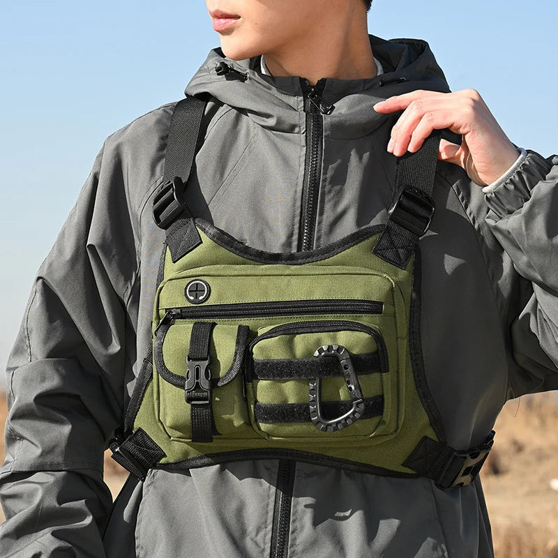 Chest Rig Weather-Resistant Adjustable Straps Multiple Pockets