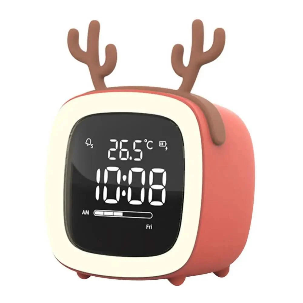 Children’s Alarm Clock Animal Design Dimmable LED Night Light