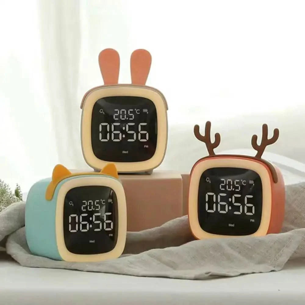 Children’s Alarm Clock Animal Design Dimmable LED Night Light