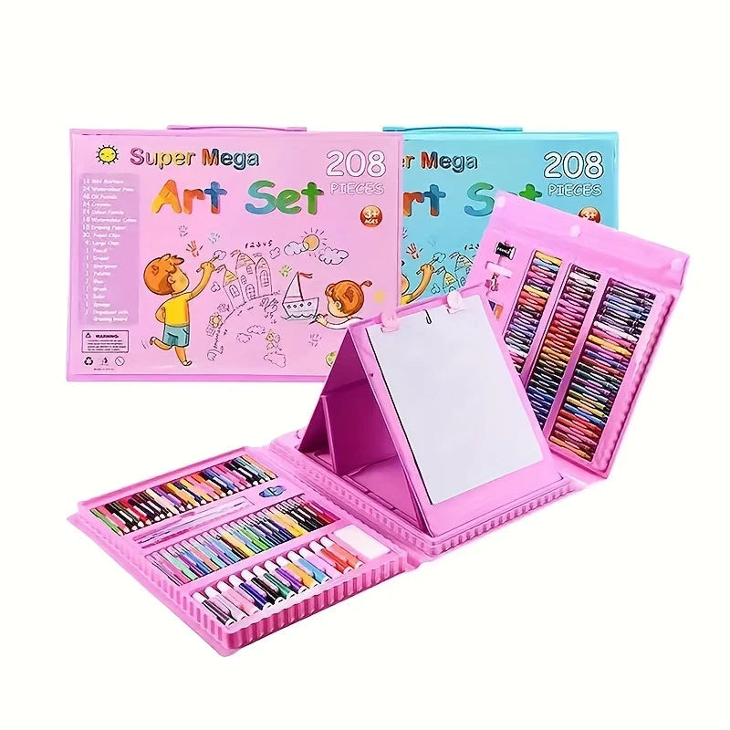 Children's Art Set 208-Piece Foldable Case & Easel