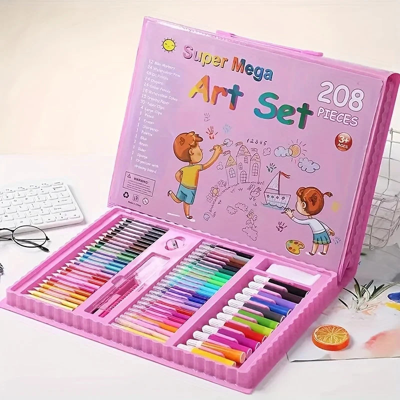 Children's Art Set 208-Piece Foldable Case & Easel