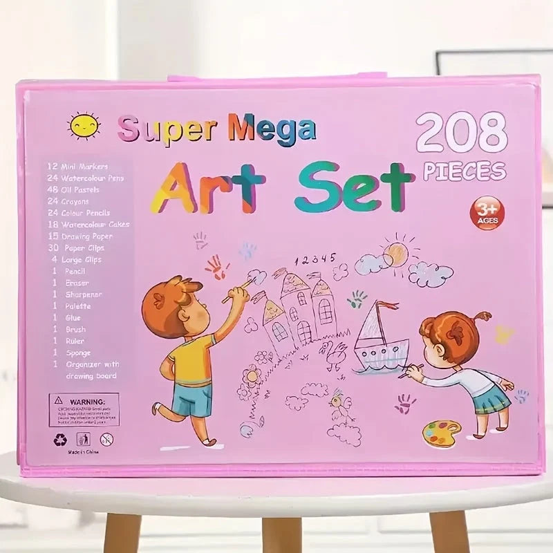Children's Art Set 208-Piece Foldable Case & Easel