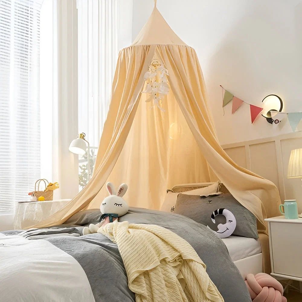 Children's Bed Canopy Breathable Cotton-Blend Single-Point Hanging