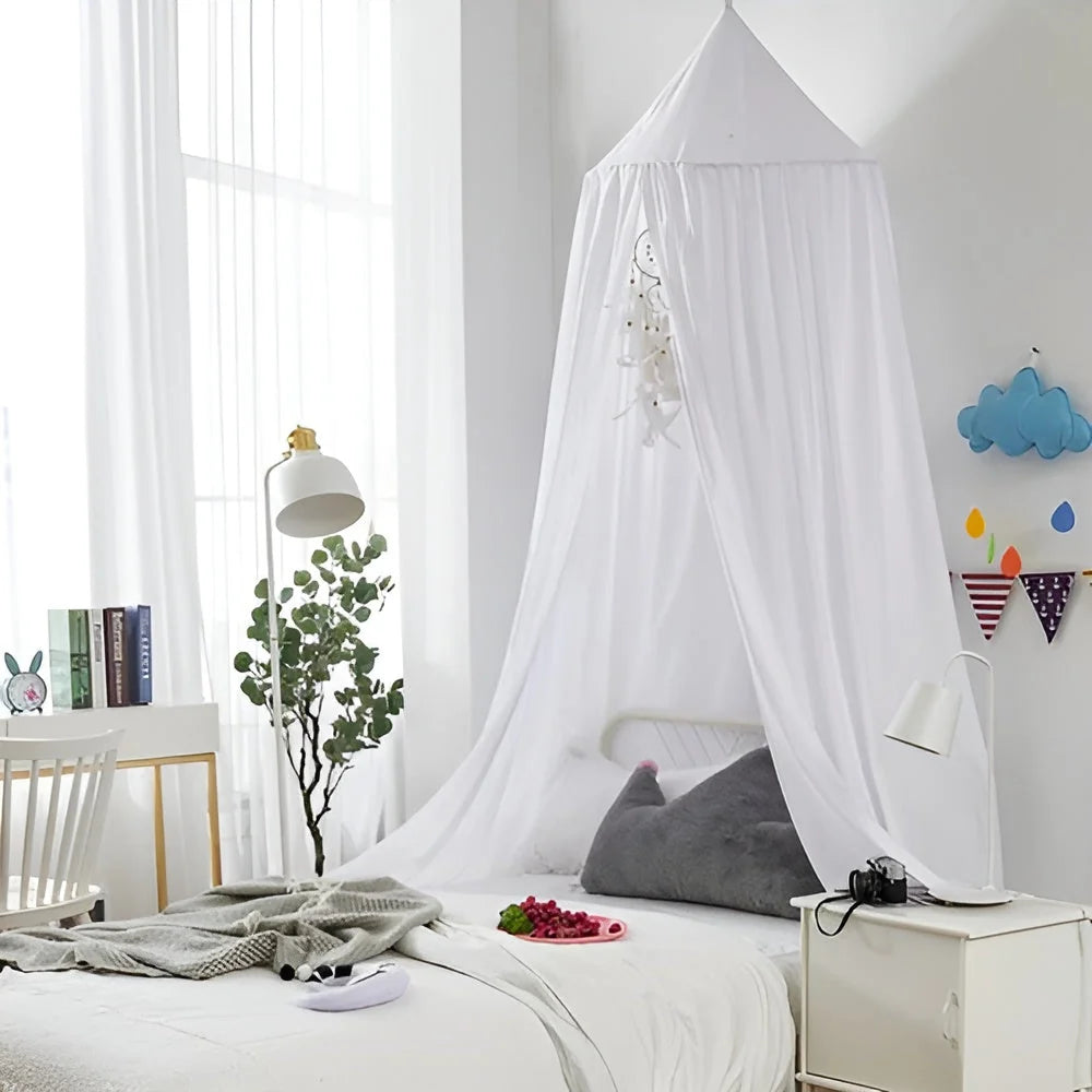 Children's Bed Canopy Breathable Cotton-Blend Single-Point Hanging