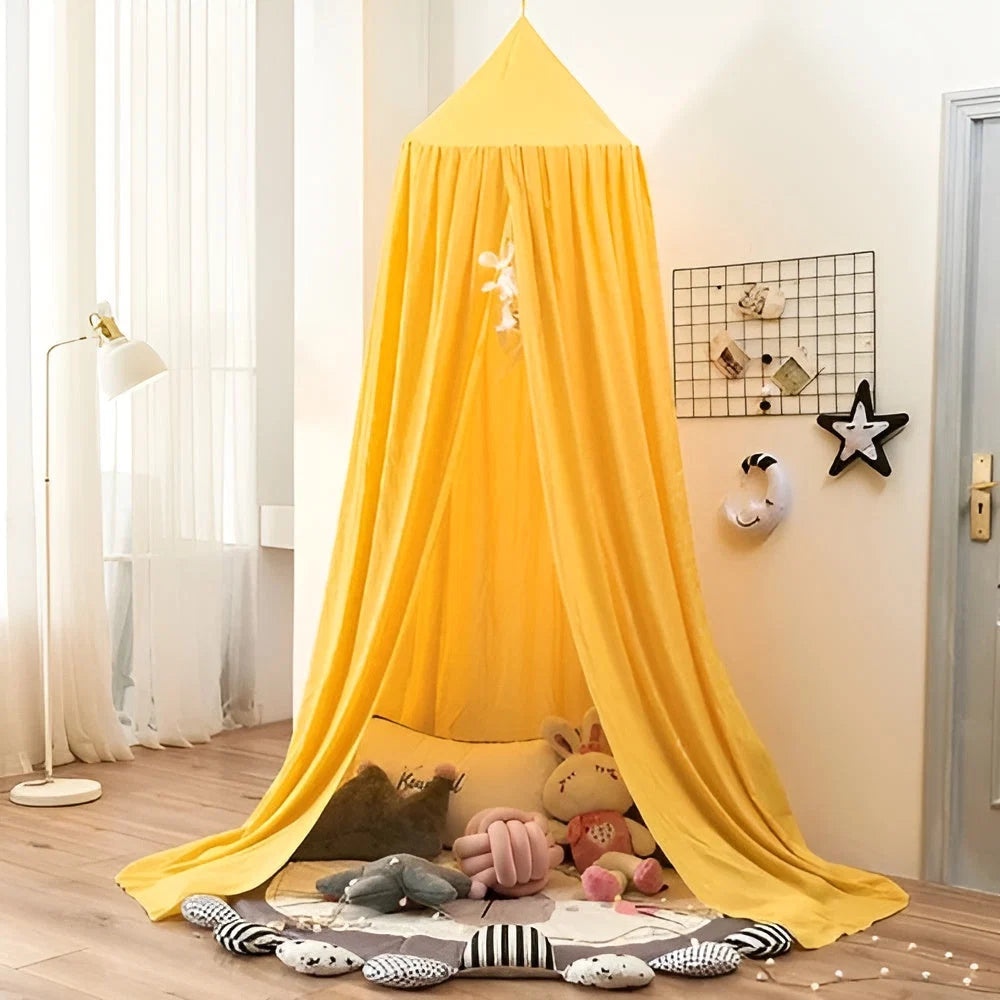 Children's Bed Canopy Breathable Polyester-Cotton Single-Point Hanging