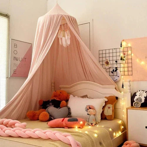 Children's Bed Canopy Breathable Polyester-Cotton Single-Point Hanging