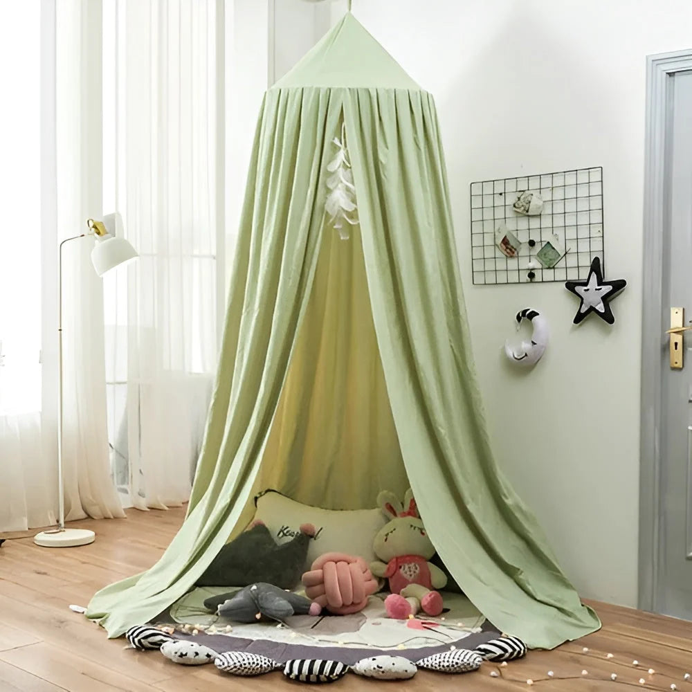 Children's Bed Canopy Breathable Polyester-Cotton Single-Point Hanging