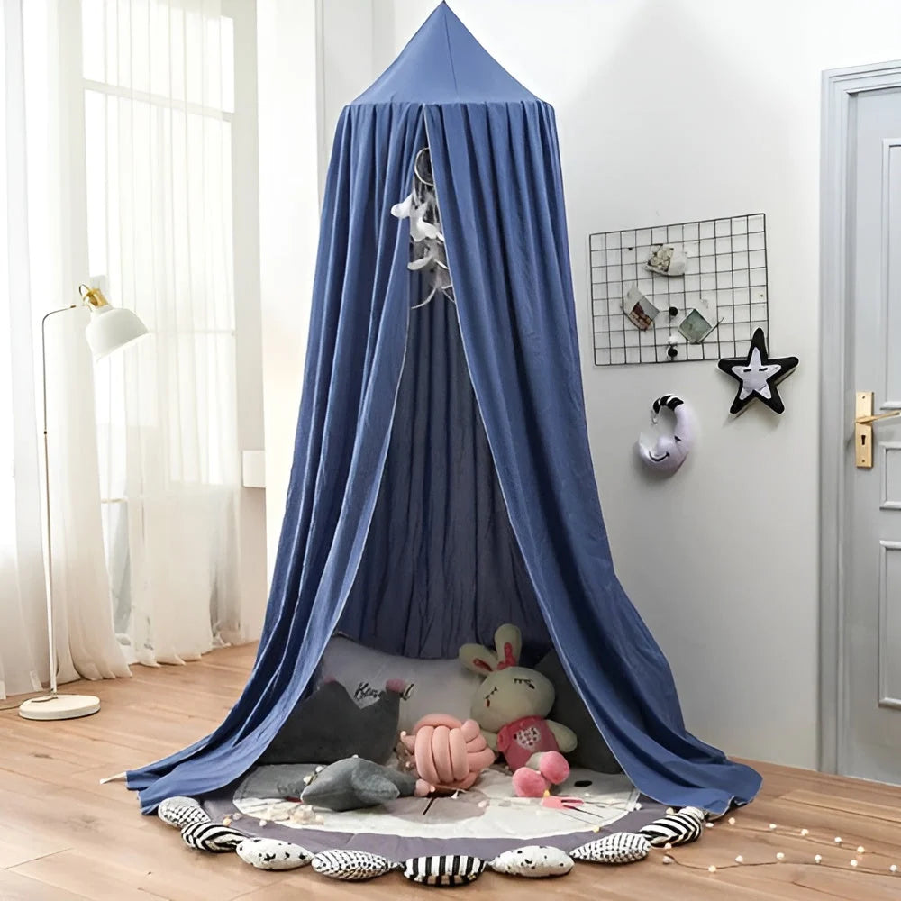 Children's Bed Canopy Breathable Polyester-Cotton Single-Point Hanging